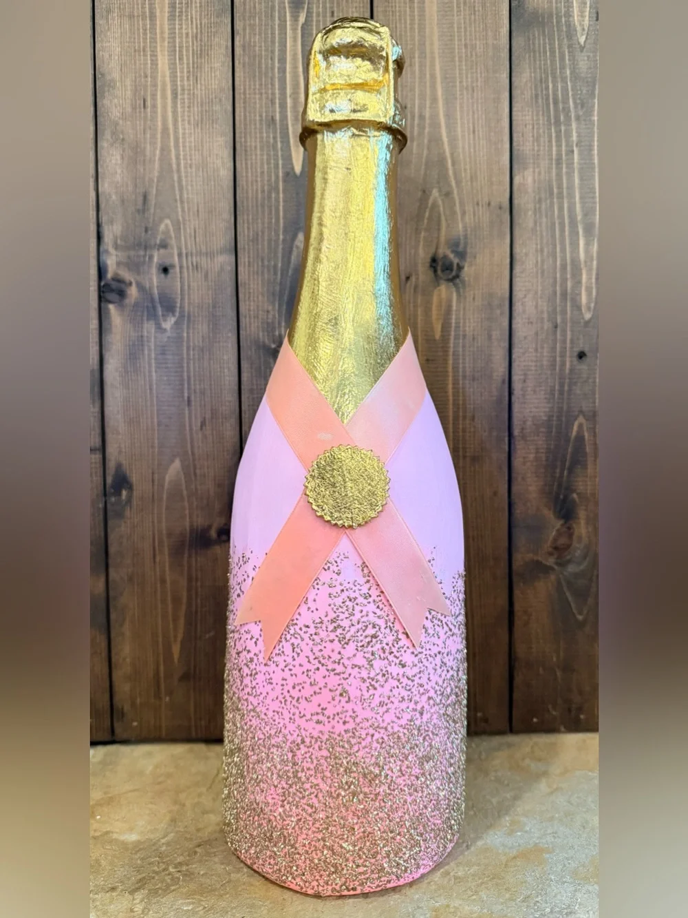 Glitterville Champagne Bottle Display